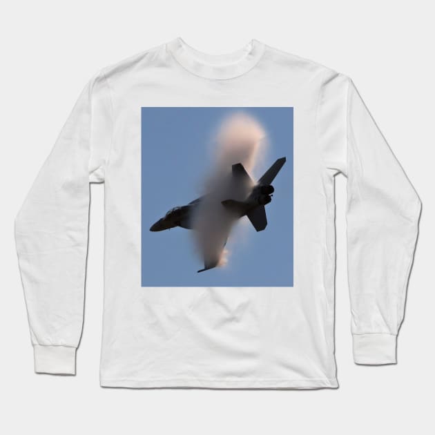 F/A-18 Super Hornet Vapor Cone Long Sleeve T-Shirt by acefox1